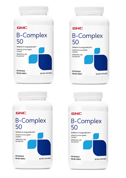 GNC B-Complex 50 mg, 250 Capsules x 4